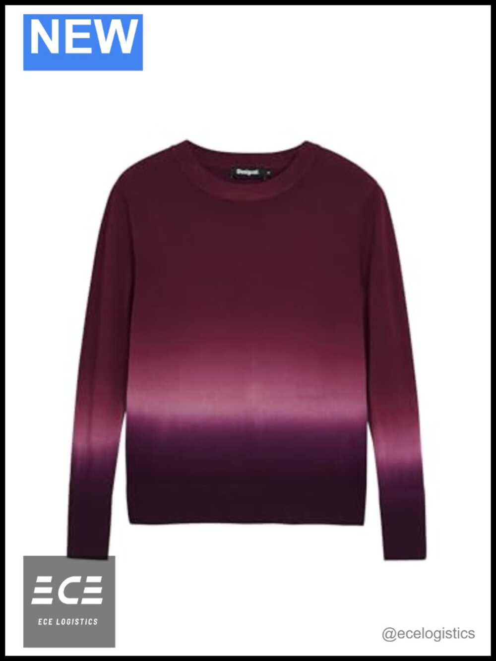 Women's Fine Knit Pullover Sweater Long Sleeve Crew Neck Recycled Polyester